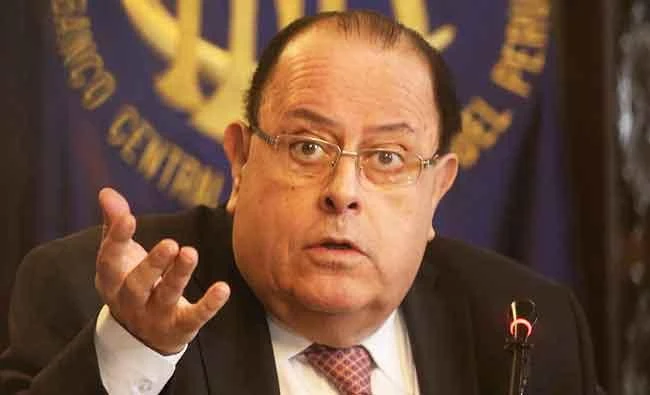 Central Bank President Julio Velarde attends a news conference in Lima, Peru, on Friday. (REUTERS)