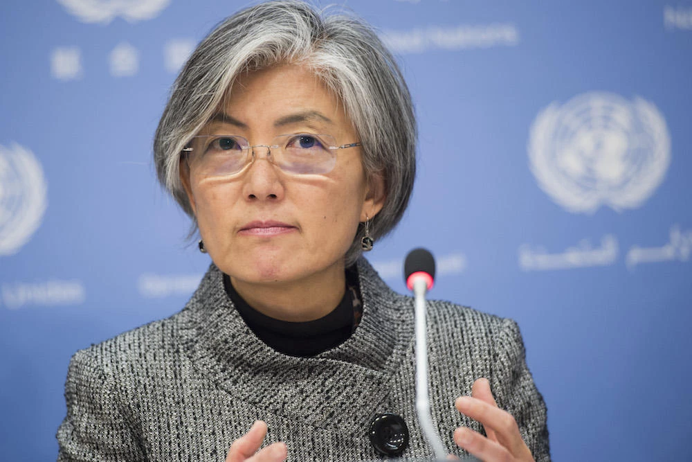 Kang Kyung-Hwa, then-UN Assistant Secretary-General for Humanitarian Affairs and Deputy Emergency Relief Coordinator, briefs journalists on her recent trip to South Sudan and Ethiopia, December 4, 2014. (Photo courtesy: UN)