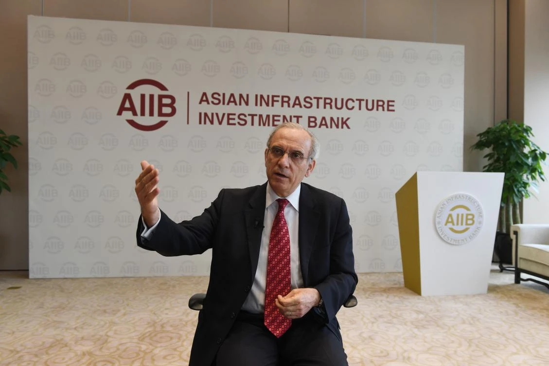 Asian Infrastructure Investment Bank vice president Thierry de Longuemar speaks during an interview at the AIIB offices in Beijing. (AFP)