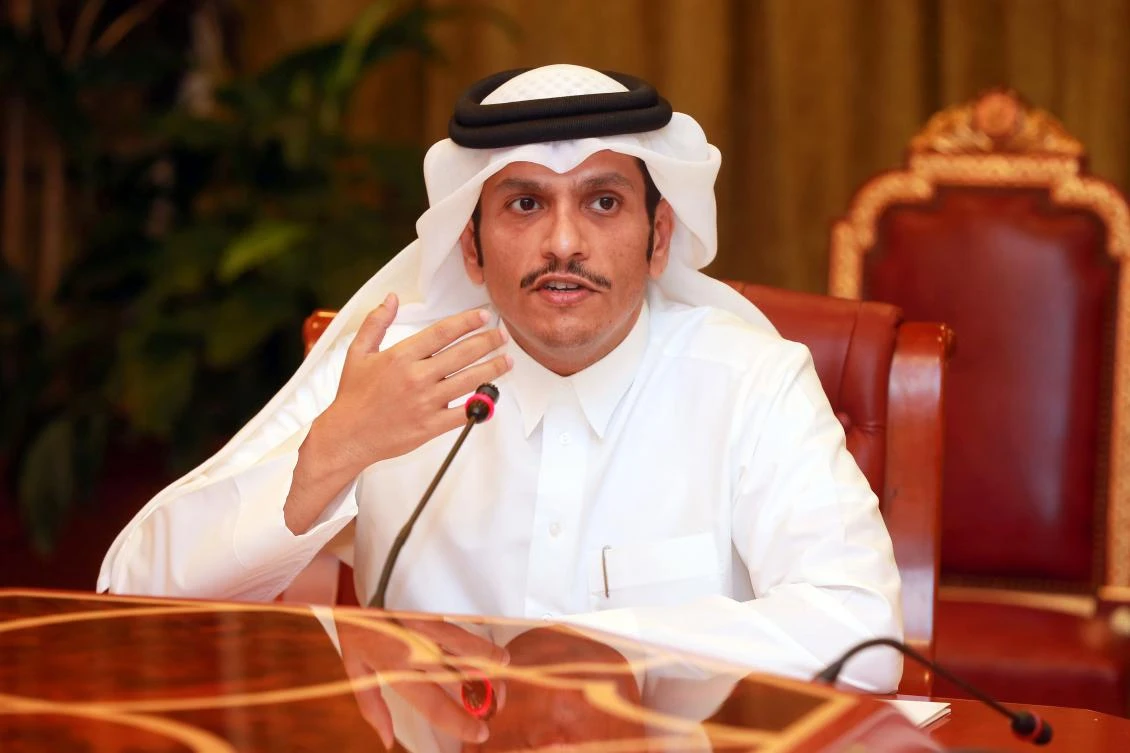 Qatari Foreign Minister Mohammed bin Abdulrahman Al-Thani gives a press conference in Doha. (AFP)