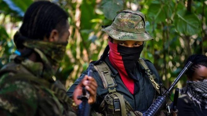 ELN rebels during an interview in Alto Baudo. (AFP)