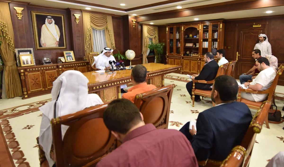 QatarAttorney General Ali Bin Fetais Al-Marri (C) speaks to reporters in Doha. (AFP)