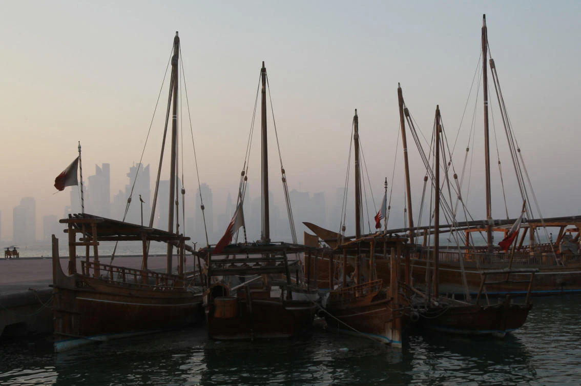 Traditional boats are seen in Doha, Qatar, June 15, 2017. (REUTERS)