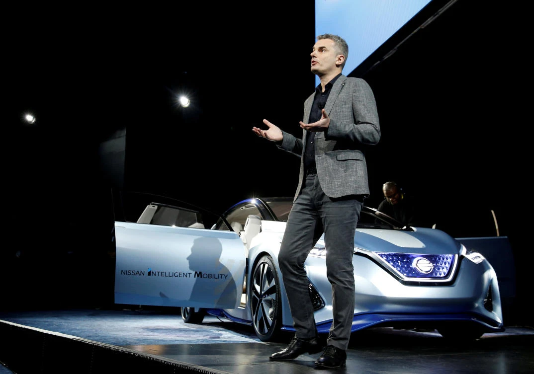 Ogi Redzic speaks at the Nissan event in Las Vegas, in this Jan. 5 file photo. (Reuters)