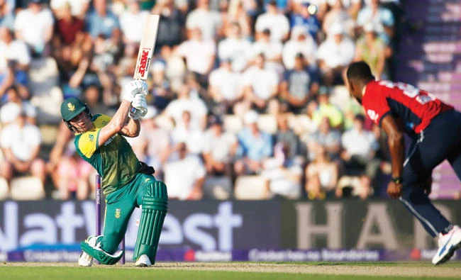 South Africa’s AB de Villiers in action Wednesday during the England vs. South Africa first T20 International. (Reuters)