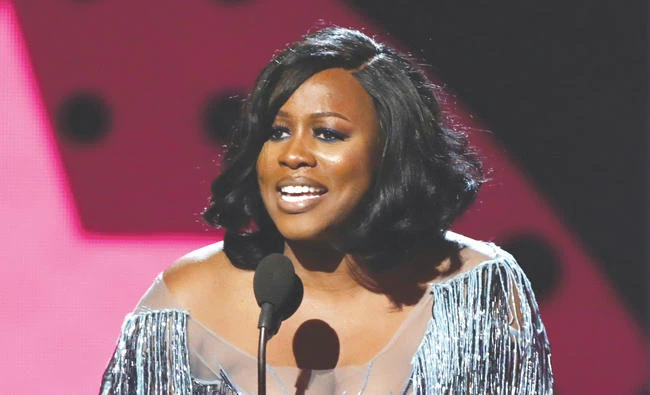 Remy Ma accepts the award for best female hip hop artist at the BET Awards in Los Angeles on Sunday. (AP)