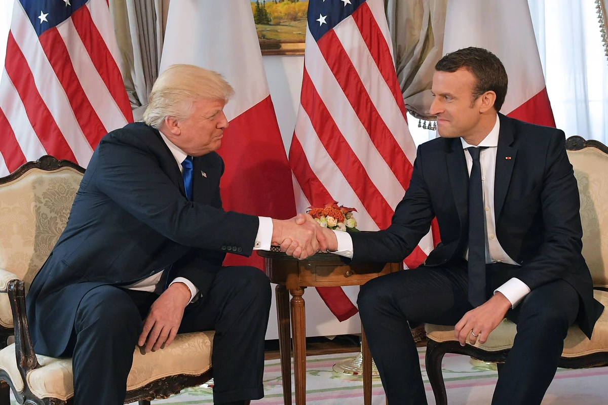 US President Donald Trump (L) and French President Emmanuel Macron. (AFP)