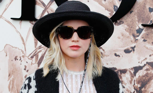 US actress Jennifer Lawrence attends the Christian Dior 2017 fall/winter Haute Couture collection show in Paris on Monday. (AFP)
