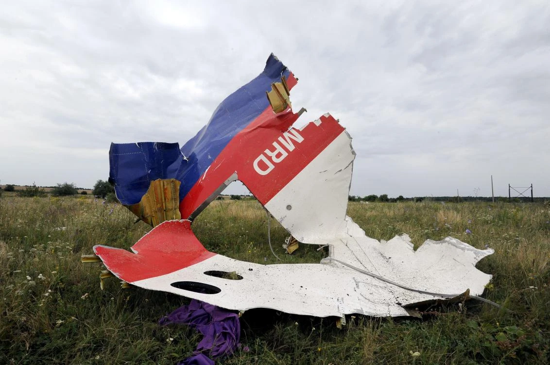 A piece of wreckage of the Malaysia Airlines flight MH17 pictured in Shaktarsk, the day after it crashed. (AFP)