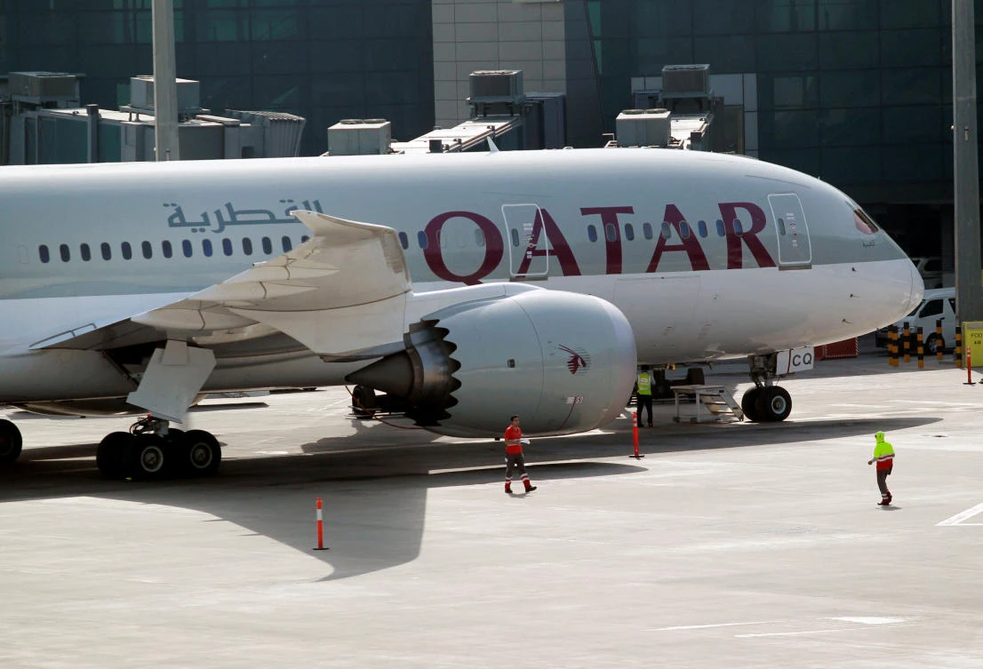 A Qatar Airways aircraft is seen at Hamad International Airport in Doha, Qatar. (REUTERS File Photo)