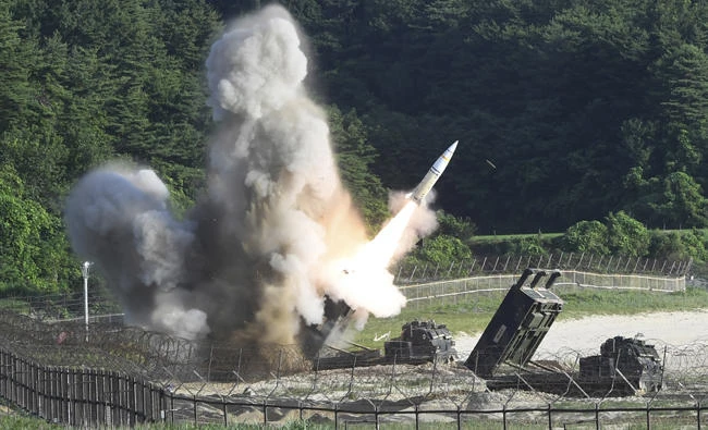 In this photo provided by South Korea Defense Ministry, a US MGM-140 Army Tactical Missile is fired during the combined military exercise between the US and South Korea against North Korea at an undisclosed location in South Korea on Wednesday. The US warned Wednesday that North Korea was “quickly closing off” the prospect of a diplomatic resolution to its provocations. (South Korea Defense Ministry via AP)