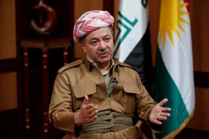 Iraq's Kurdistan region's President Massoud Barzani speaks during an interview with Reuters in Erbil, Iraq July 6, 2017. (REUTERS)