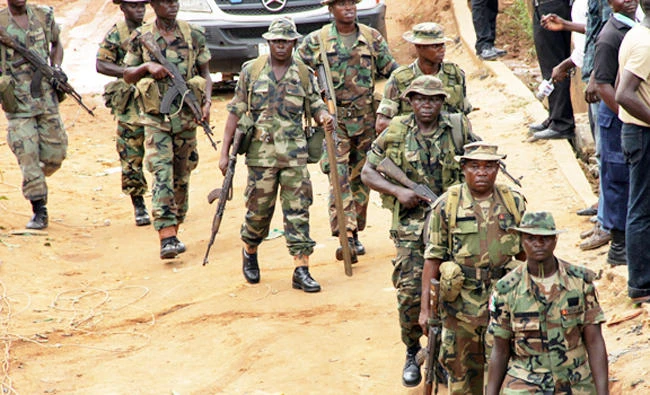 In this file photo, Nigerian soldiers are patrolling in Lagos, Nigeria. (AFP)