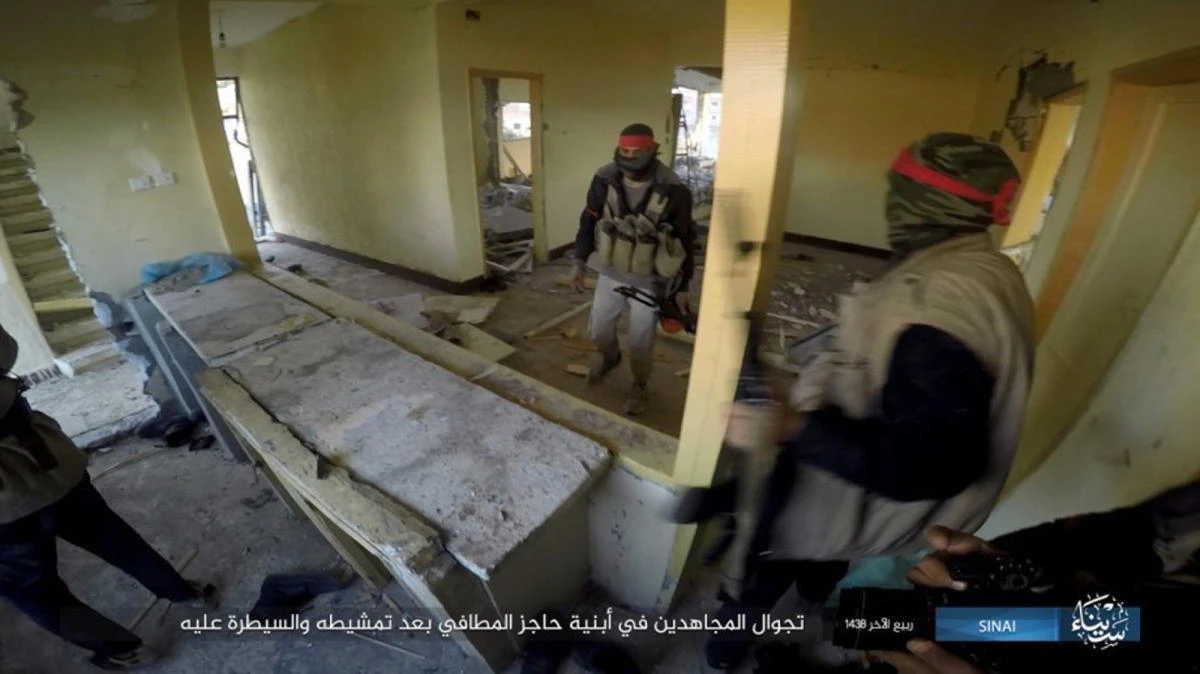 FILE — This file photo posted on a file sharing website Wednesday, Jan. 11, 2017, by the Islamic State Group in Sinai, a militant organization, shows a deadly attack by militants on an Egyptian police checkpoint in el-Arish, north Sinai, Egypt. Egyptian officials say at least 10 security troops have been killed when a car bomb struck a military checkpoint followed by heavy gunfire in northeastern Sinai Peninsula. (AP)