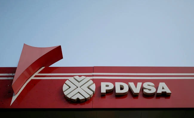 The corporate logo of the state oil company PDVSA is seen at a gas station in Caracas, Venezuela April 12, 2017. (REUTERS)