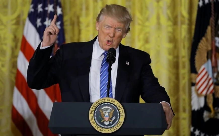 U.S. President Donald Trump speaks during a bill-signing ceremony in the East Room of the White House in Washington on June 23. (REUTERS)