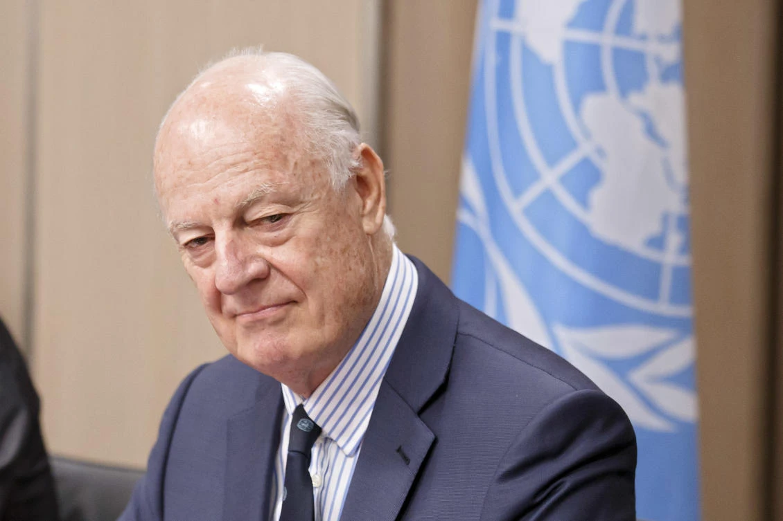UN Special Envoy for Syria Staffan de Mistura. (Salvatore Di Nolfi/Pool Photo via AP)