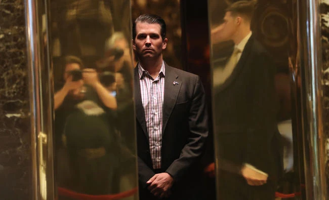 This file photo taken on January 17, 2017 shows Donald Trump Jr. arriving at Trump Tower in New York. (Getty Images/AFP)