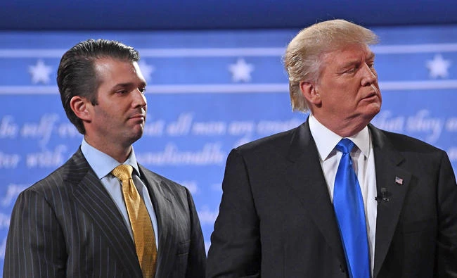 US President Donald Trump (R) and his son Donald Trump Jr. (AFP file photo)