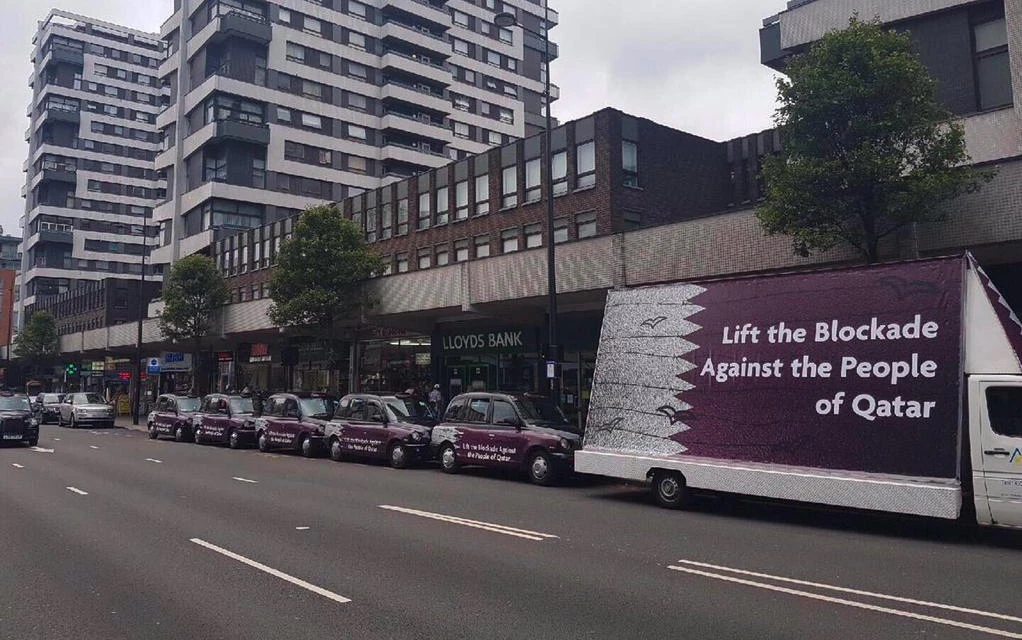 Qatar’s London cab PR stunt backfires. (Twitter)