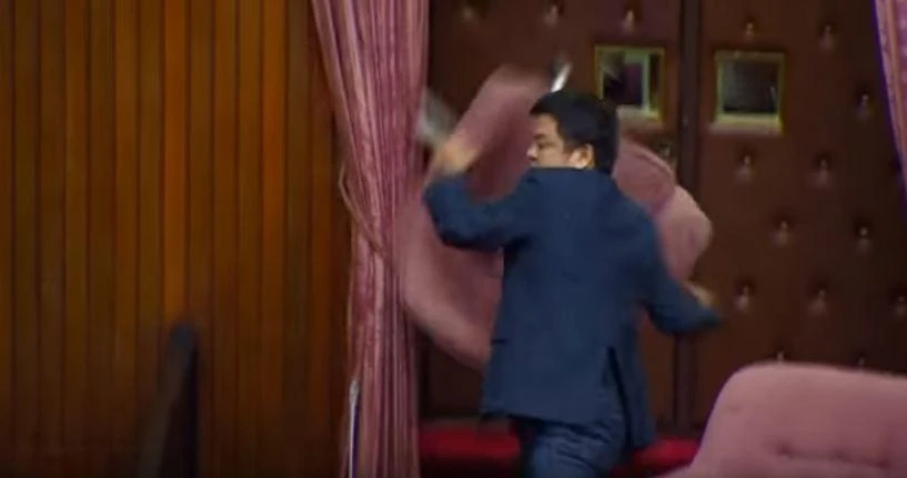 WATCH: The moment politicians gave up on debate and started throwing chairs