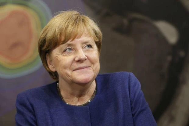 German Chancellor Angela Merkel attends official opening of Brainlab headquarters in Munich, on Tuesday. (Reuters)