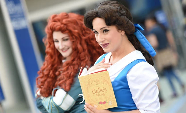 Fans and cosplayers attend the D23 expo fan convention at the convention center in Anaheim, on Friday. (AFP)