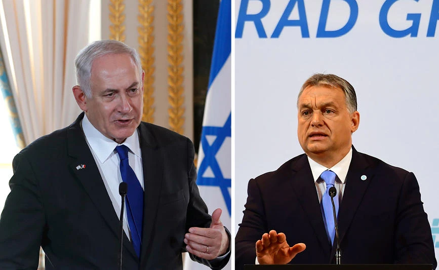 Israeli Prime Minister Benjamin Netanyahu (left) and Hungarian Pime Minister Viktor Orban. (Combo image from AFP and Reuters file photos)