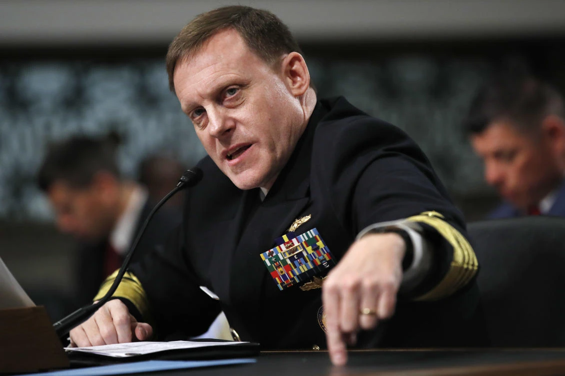 FILE - In this May 9, 2017, file photo, U.S. Cyber Command and the National Security Agency Director Adm. Mike Rogers testifies on Capitol Hill in Washington. U.S. officials say the Trump administration, after months of delay, is finalizing plans to revamp the nation's military command for defensive and offensive cyber-operations. The plan would eventually split it from the intelligence-focused National Security Agency in hopes of intensifying America's ability to wage cyber war against the Islamic State group and other foes. (AP)