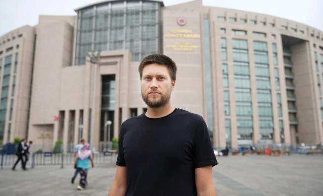 Andrew Gardner outside Istanbul's court on Monday. (AP)