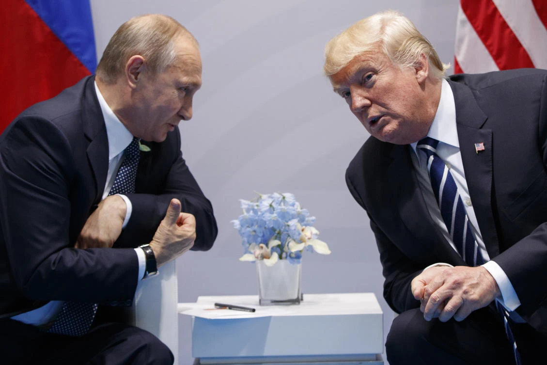 FILE - In this July 7, 2017, file photo, President Donald Trump meets with Russian President Vladimir Putin at the G20 Summit in Hamburg, Germany. Trump had a second, previously undisclosed conversation with Putin at the summit it Germany. White House spokesman Sean Spicer says that Trump and Putin spoke during a world leaders’ dinner at the Group of 20 summit in Hamburg earlier this month.(AP)
