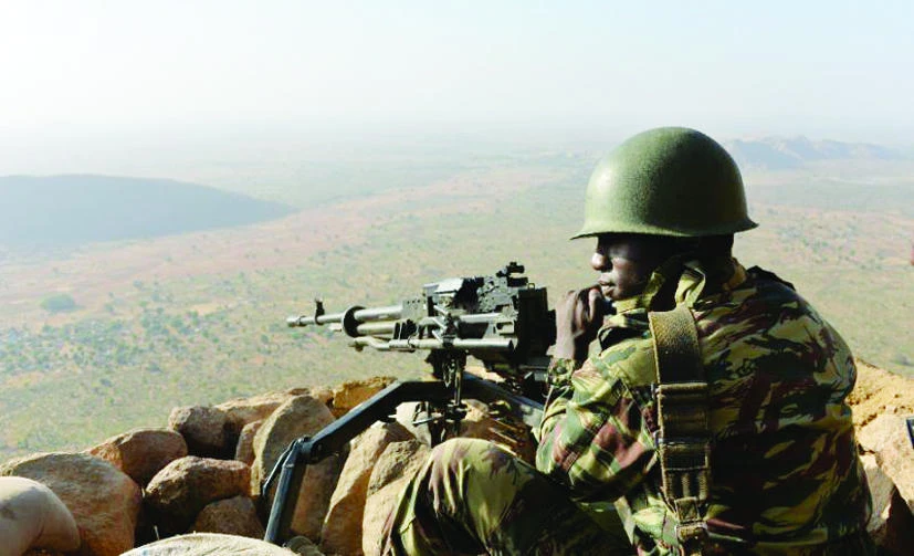A Cameroon soldier holds a position near the northern village of Mabass, northern Cameroon in this file photo. (AFP)
