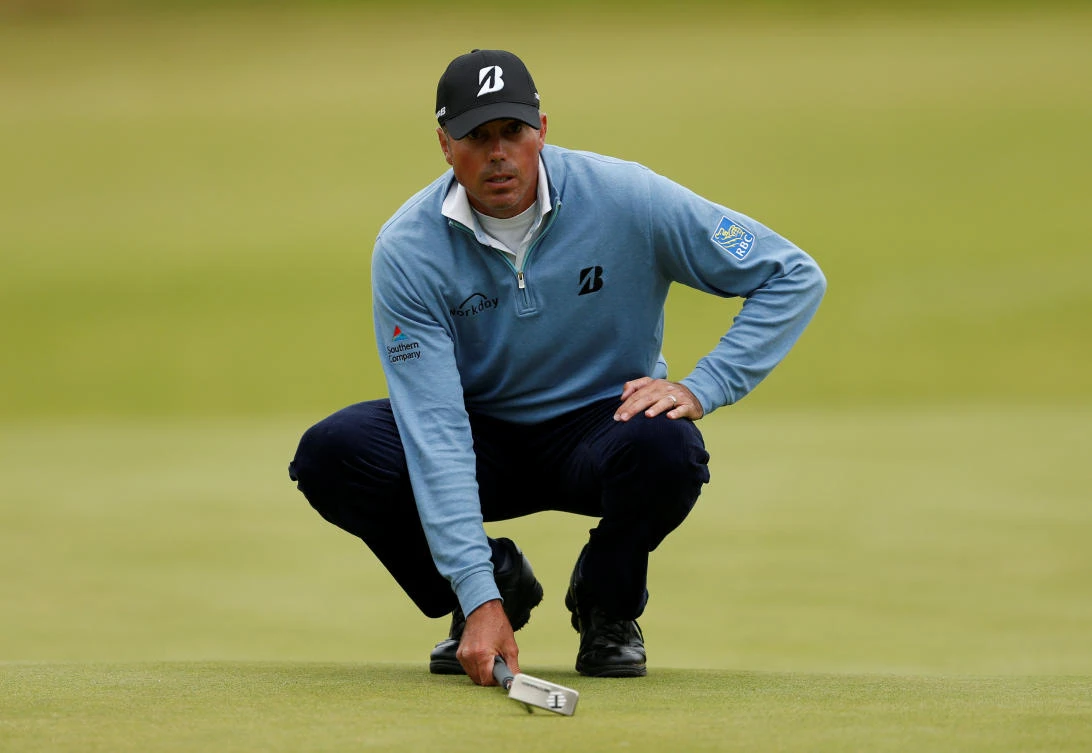 USA’s Matt Kuchar lines up a putt on the 17th green during the second round (Reuters)