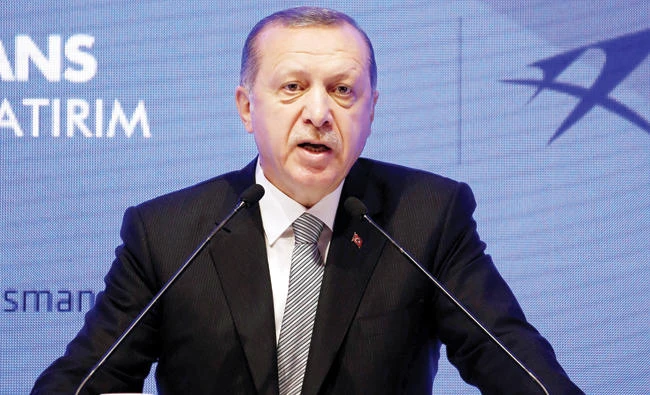 Turkish President Tayyip Erdogan speaks during a ceremony in Istanbul on Friday. (Reuters)