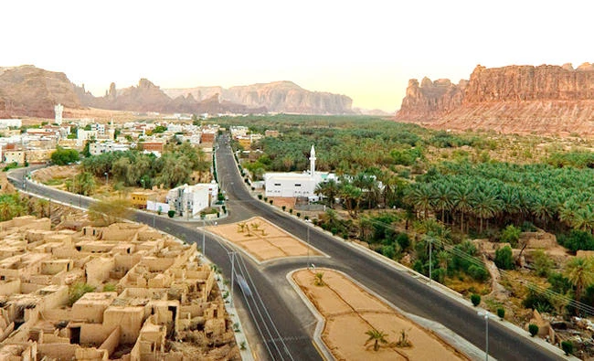 A view of Al-Ula province from the surrounding hills.