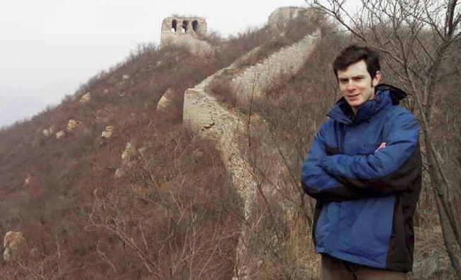 This undated file photo provided by Jennifer McLean shows her son, University of Montana student Guthrie McLean, on the Great Wall of China. (Jennifer McLean via AP, File)