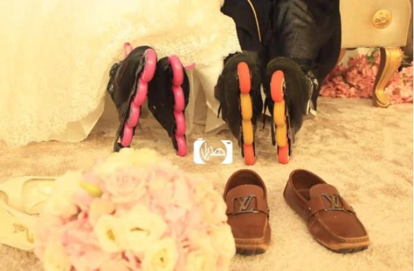 Saudi couple, Hanan and Hussein, wearing skates on their wedding day. (Photo courtesy: social media)