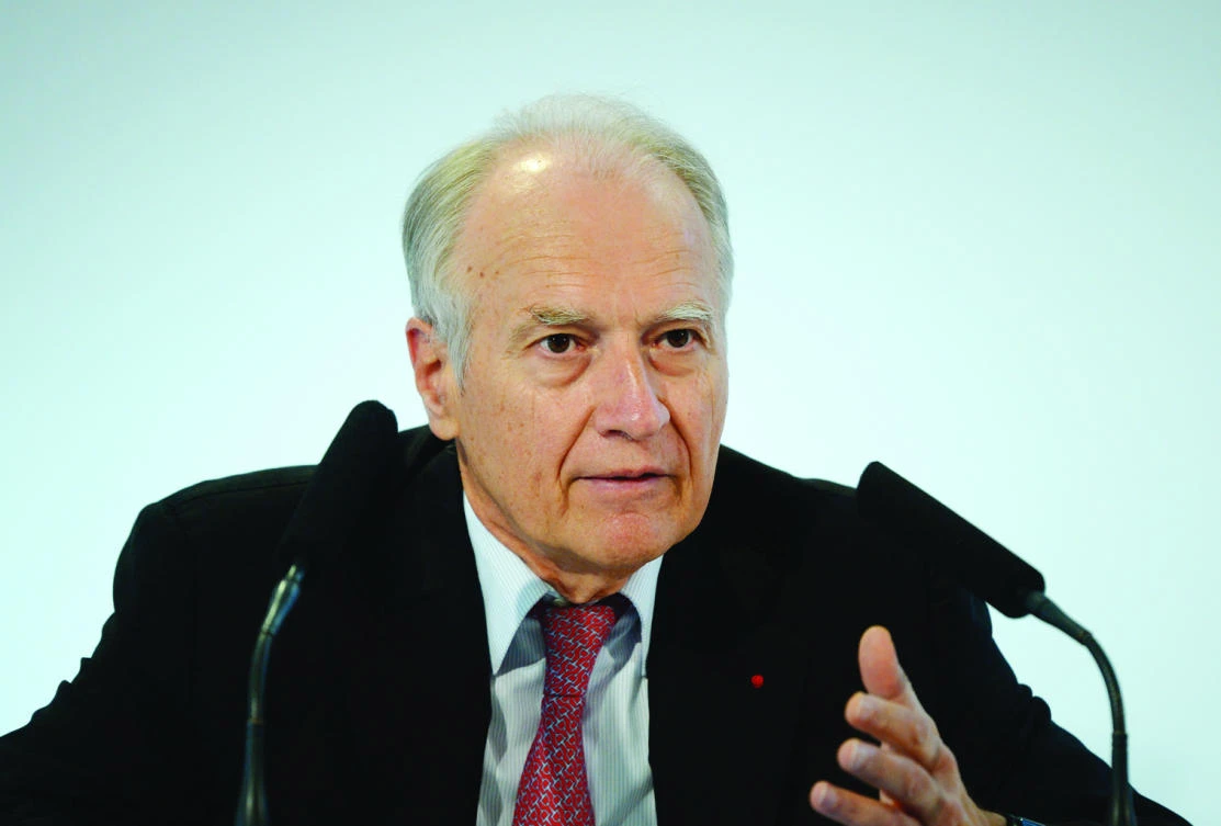 Xavier Huillard, chairperson of French construction group Vinci, gives a press conference to present the group’s 2017 first half results in Paris on July 28, 2017. (AFP )