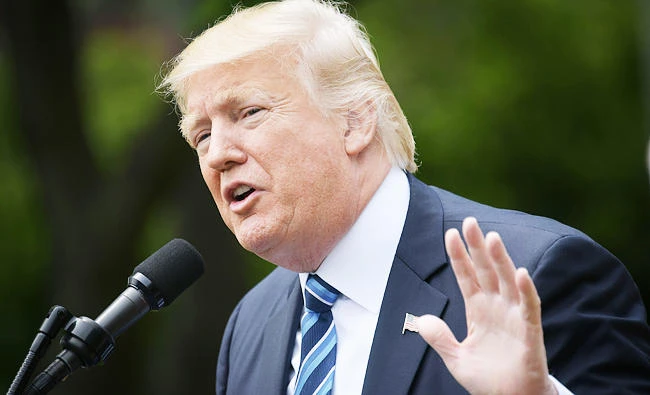 US President Donald Trump speaking in the Rose Garden of the White House in Washington, DC. (AFP)
