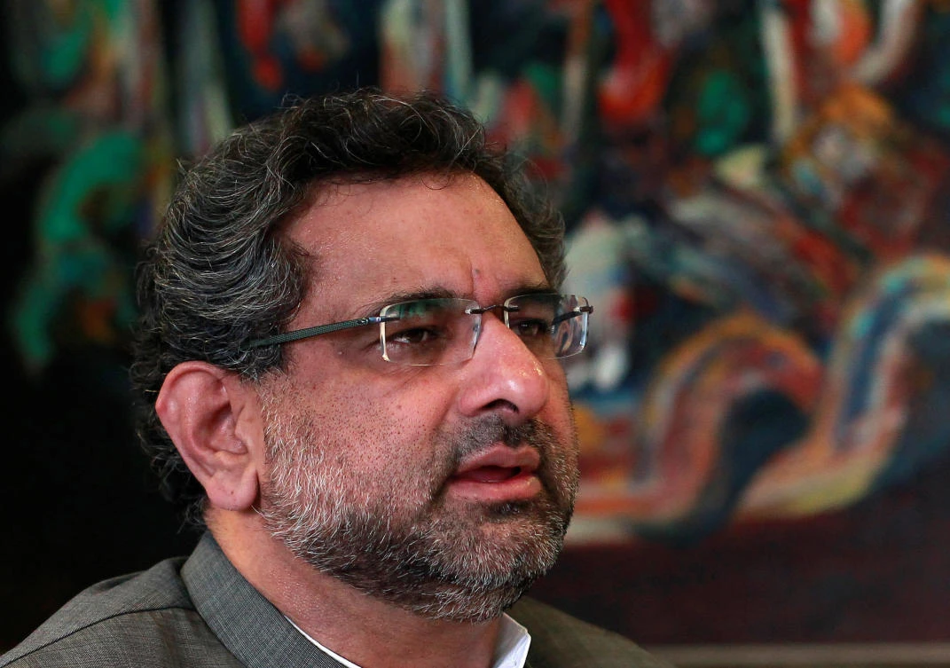 FILE PHOTO: Pakistan's Petroleum and Natural Resources Shahid Khaqan Abbasi speaks during an interview with Reuters at his office in Islamabad November 8, 2013. (REUTERS)