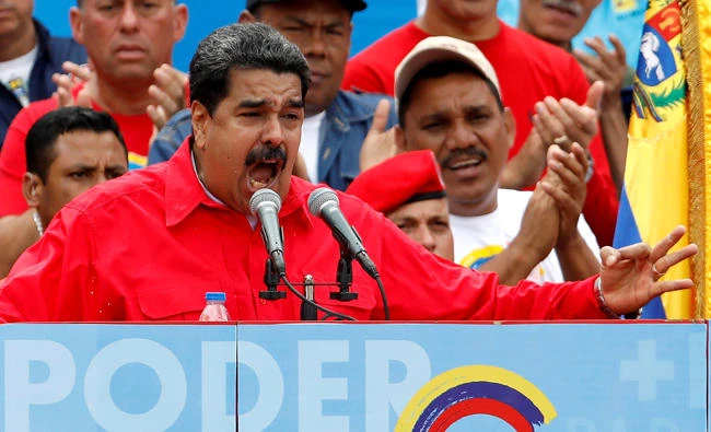 Venezuelan President Nicolas Maduro delivers a speech during the closing campaign ceremony for the upcoming Constituent Assembly election in Caracas, Venezuela on July 27, 2017. (REUTERS)
