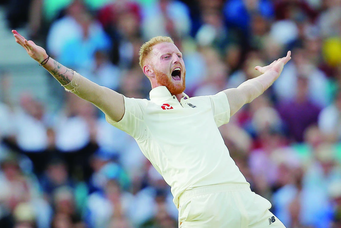 England’s Ben Stokes celebrates the wicket of South Africa’s Faf du Plessis. (Reuters)
