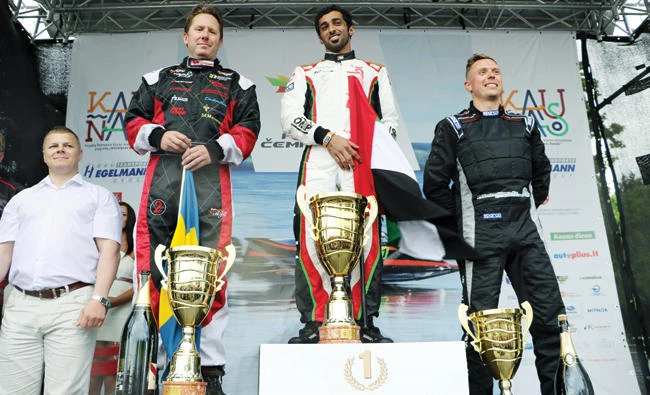 Top of the podium on round one for Rashed Al-Qemzi and Team Abu Dhabi. (AN photo)