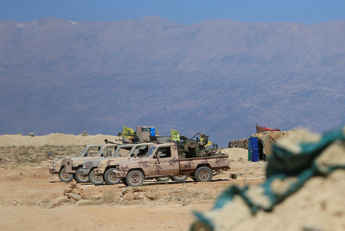 Hezbollah vehicles are seen in Jroud Arsal, Syria-Lebanon border, on August 1, 2017. (REUTERS/Ali Hashisho)
