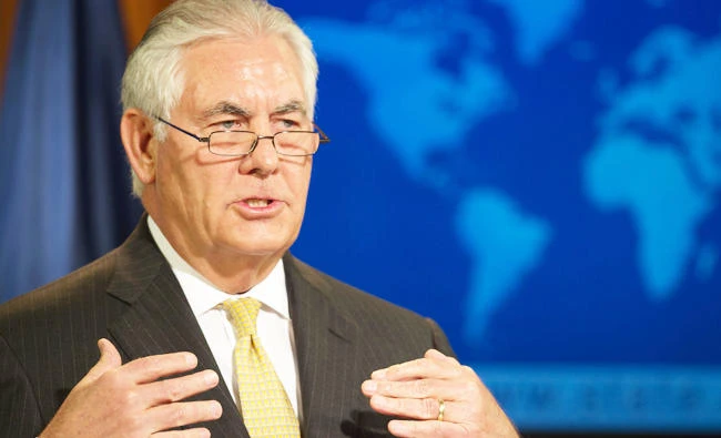 US Secretary of State Rex Tillerson delivers remarks August 1, 2017, from the briefing room of the US State Department in Washington, DC. (AFP)