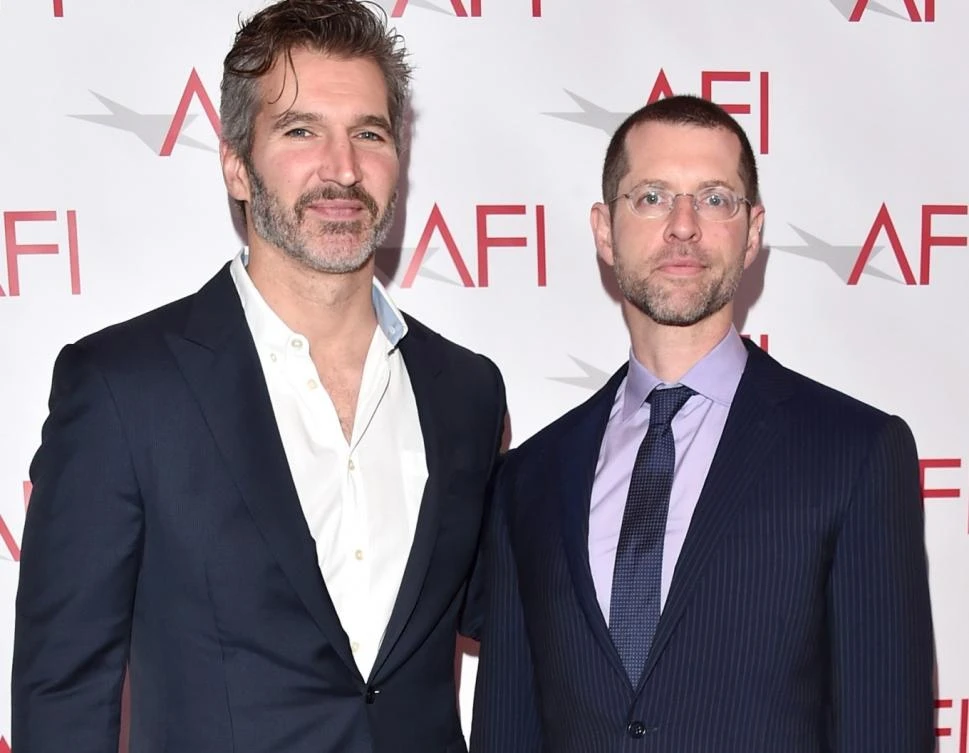 Writer/producers David Benioff (L) and D. B. Weiss attend the 17th annual AFI Awards at Four Seasons Los Angeles at Beverly Hills on January 6, 2017 in Los Angeles, California. (AFP)