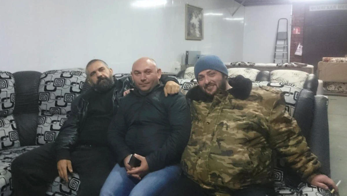 Russian private military contractor Alexander Promogaibo (L), later killed in Syria, poses for a picture with his classmate Artur Marobyan (R) in his hometown Belorechensk, in southern Russia, in late 2016. (REUTERS)