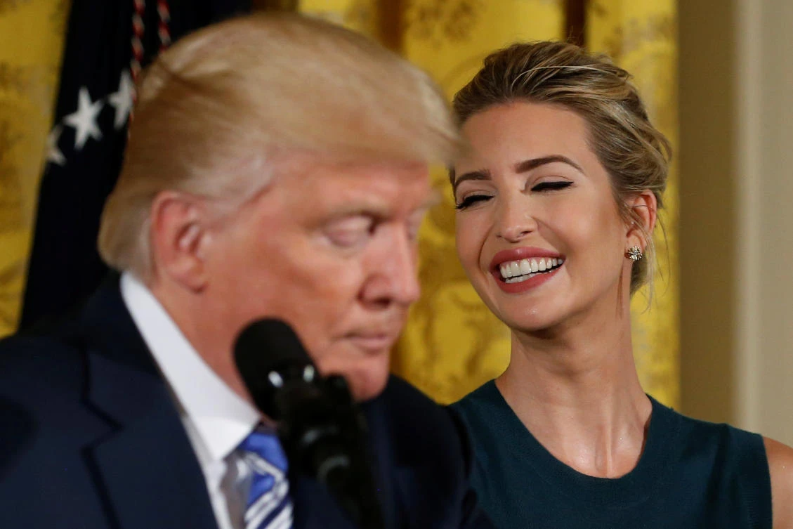White House advisor Ivanka Trump laughs at a comment by her father U.S. President Donald Trump during a small business event at the White House in Washington, U.S. August 1, 2017. REUTERS/Jonathan Ernst