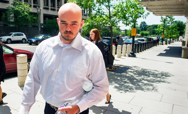 In this June 11, 2014 file photo, former Blackwater Worldwide guard Nicholas Slatten leaves federal court in Washington. (AP)