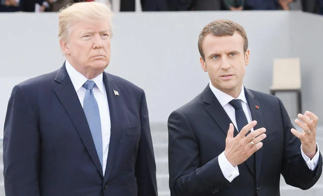 US President Donald Trump and French President Emmanuel Macron. (AFP)